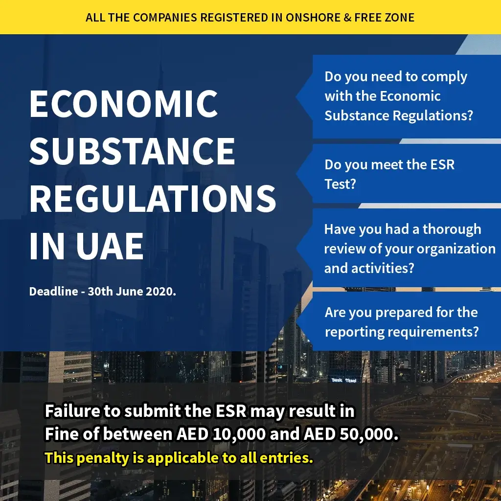 Please see the attached link for Economic Substance Regulations (ESR) Notification for Mainland License in UAE