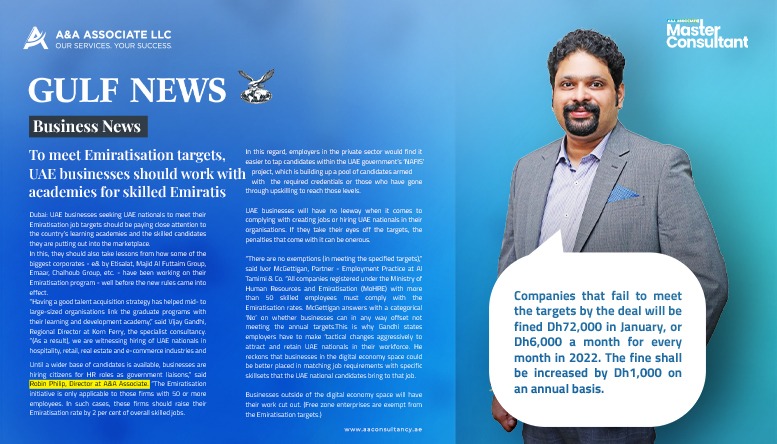 A&A Associate CEO & Founder Opines about Emiratisation Targets in UAE